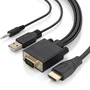 Aisens Cable Conversor SVGA y Audio a HDMI, 1.0m, Negro